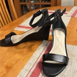 Alfani Black Ankle-Strap Wedge Sandals